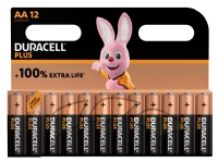 Duracell PLUS AA, Engangsbatteri, AA, Alkalinsk, 9 V, 12 stykker, Beige, Sort