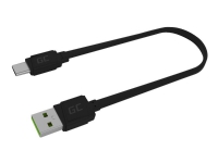 Green Cell GCmatte - USB-kabel - USB-C (hann) til USB (hann) - 25 cm - flat - svart