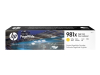 HP 981X - 116 ml - Høy ytelse - gul - original - PageWide - blekkpatron - for PageWide Enterprise Color MFP 586 PageWide Managed Color E55650