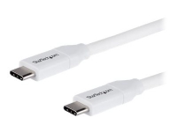 StarTech.com USB C to USB C Cable - 6 ft / 2m - 5A PD - M/M - White - USB 2.0 - USB-IF Certified - USB Type C Cable - USB C Charging Cable (USB2C5C2MW) - USB-kabel - USB-C (hann) til USB-C (hann) - Thunderbolt 3 / USB 2.0 - 5 A - 2 m - hvit