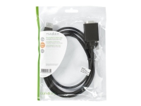 Nedis - Adapterkabel - DisplayPort (hann) rett til HD-15 (VGA) (hann) rett - DisplayPort 1.1 - 2 m - rund, tommelskruer - svart