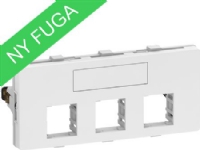 LAURITZ KNUDSEN Dataudtag FUGA 2 modul, for 3 stk. Actassi konnektor, leveres uden konnektor, farve: hvid