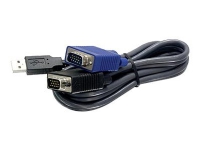 TRENDnet TK CU06 - Tastatur / video / musekabel (KVM) - USB, HD-15 (VGA) (hann) til HD-15 (VGA) (hann) - 1.8 m - svart