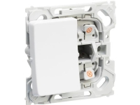 LAURITZ KNUDSEN Opus® 66 afbryder 1 polet med rød-lampe, 1 modul, 16A 250V hvid.