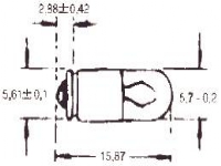 Glødelampe dværglampe MG5,7 28V 6x15mm 40mA