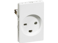 LAURITZ KNUDSEN FUGA® stikkontakt 1,5 modul, hospital m/jord hvid.