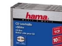Hama - Tynn CD-oppbevaringseske - kapasitet: 1 CD - transparent svart (en pakke 10)