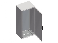 SCHNEIDER ELECTRIC Gulvskab metal SM, 1800x800x400 mm HxBxD RAL7035 med montageplade, IP55, 1 låge, åben bund med flangeplade