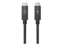 goobay - USB-kabel - USB-C (hann) til USB-C (hann) - USB 3.2 Gen 1 - 20 V - 5 A - 50 cm - USB Power Delivery (100 W) - svart