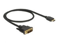 Delock - Adapterkabel - enkeltlenke - DVI-D hann til HDMI hann - 50 cm - trippel beskyttelse - svart - tommelskruer