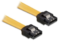 Delock - SATA-kabel - Serial ATA 150/300 - SATA (hunn) til SATA (hunn) - 10 cm - låst, rett kontakt - gul