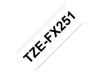 Brother TZe-FX251 - Adhesiv - svart på hvitt - Rull (2,4 cm x 8 m) 1 cassette(s) fleksibel ID-tape - for Brother PT-D600 P-Touch PT-3600, D600, D800, E550, P750, P900, P950 P-Touch EDGE PT-P750