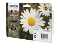 Epson 18 Multipack - 4-pack - 15.1 ml - svart, gul, cyan, magenta - original - blære med RF/lyd-alarm - blekkpatron - for Expression Home XP-212, 215, 225, 312, 315, 322, 325, 412, 415, 422, 425