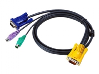 ATEN 2L-5206P - Tastatur / video / musekabel (KVM) - 15-pins SPHD (hann) til DB-15, PS/2 (hann) - 6 m
