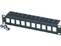 CABINET SYSTEM Patchpanel 10 1HE For 8 stk. RJ45 Actassi® konnektor, hulmål: 17 x 18 mm Farve: sort
