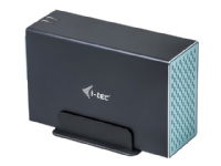 i-Tec MySafe - Drevkabinett med strømindikator - 3.5 - 2 Kanal - SATA 6Gb/s - RAID 0, 1, JBOD - USB-C, Thunderbolt 3 - grå, blå
