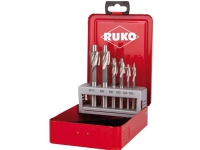 RUKO 102451 Forsænker 6 dele 6 mm, 8 mm, 10 mm, 11 mm, 15 mm, 18 mm HSS Cylinderskaft 1 Set
