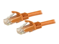 StarTech.com 5m CAT6 Ethernet Cable, 10 Gigabit Snagless RJ45 650MHz 100W PoE Patch Cord, CAT 6 10GbE UTP Network Cable w/Strain Relief, Orange, Fluke Tested/Wiring is UL Certified/TIA - Category 6 - 24AWG (N6PATC5MOR) - Koblingskabel - RJ-45 (hann)