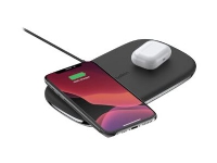 Belkin BOOST CHARGE TrueFreedom Pro - Trådløs ladepute + AC-strømadapter - 10 watt - Fast Charge - svart - for Apple AirPods Pro iPhone 11, SE Samsung Galaxy Note10, Note10+ 5G, S20, S20 5G, S20+ 5G