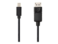 Nedis - DisplayPort-kabel - Mini DisplayPort (hann) til DisplayPort (hann) - DisplayPort 1.2 - 2 m - rund, 4K-støtte - svart