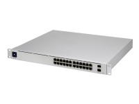 Ubiquiti UniFi Switch USW-Pro-24-POE - Switch - Styrt - 24 x 10/100/1000 (16 PoE+, 8 PoE++) + 2 x 10 Gigabit SFP+ (opplenke) - stasjonær, rackmonterbar - PoE++ (400 W)