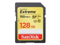 SanDisk Extreme - Flashminnekort - 128 GB - Video Class V30 / UHS-I U3 / Class10 - SDXC UHS-I