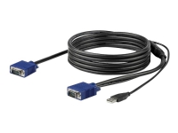 StarTech.com 10 ft. (3 m) USB KVM Cable for StarTech.com Rackmount Consoles - VGA and USB KVM Console Cable (RKCONSUV10) - Video- / USB-kabel - mini-VGA (hann) til USB, HD-15 (VGA) (hann) - 3 m - for P/N: RKCONS1701, RKCONS1708K, RKCONS1716K, RKCONS1