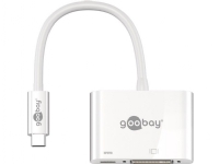 Goobay 62108, USB 3.2 Gen 1 (3.1 Gen 1) Type-C, DVI-I,USB 3.2 Gen 1 (3.1 Gen 1) Type-C, Hvit, 0,15 m, CE, 60 mm