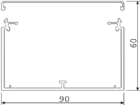 HAGER Kabelkanal LF 60090 PG komplet Højde 60 mm, bredde 90 mm, Længde 2000 mm Perlegrå ral 7035 plast - (2 meter)