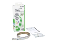 DELTACO SMART HOME - Lysstripeforlengelse - LED - klasse G - RGB / varmt til kaldt hvitlys - 2700-6500 K - hvit
