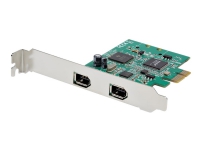 StarTech.com 2 Port 1394a PCI Express FireWire Card - PCIe FireWire Adapter - FireWire-adapter - PCIe lav profil - FireWire x 2 - grønn - TAA-samsvar