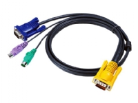 ATEN - Tastatur / video / musekabel (KVM) - DB-15 (hann) til PS/2, HD-15 (VGA) (hann) - 3 m - for KVM on the NET CS1708, CS1716 MasterView ACS-1208, ACS-1216 Slideaway ACS1208, ACS1216
