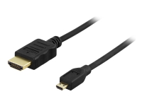 DELTACO - HDMI-kabel med Ethernet - HDMI hann til mikro-HDMI hann - 3 m - svart