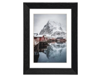 Hama Oslo, Glass, MDF, Svart, Enkel bilderamme, Bord, Vegg, 13 x 18 cm, Reflekterende