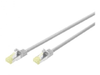 DIGITUS - Koblingskabel - RJ-45 (hann) til RJ-45 (hann) - 5 m - SFTP - CAT 6a - med støvel, halogenfri, formstøpt, uten hindringer - grå