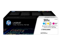 HP 201X - 3-pack - Høy ytelse - gul, cyan, magenta - original - LaserJet - tonerpatron (CF253XM) - for Color LaserJet Pro M252dw, M252n, MFP M274n, MFP M277c6, MFP M277dw, MFP M277n