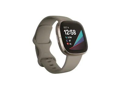 Fitbit Sense sportsklokke - sage grey/silver rustfritt stål