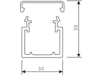 HAGER Kabelkanal LF 30030 PG komplet Højde 30 mm, bredde 30 mm, Længde 2000 mm Perlegrå ral 7035 plast - (2 meter)