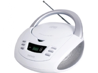 Denver TCU-211WHITE, 1,18 kg, Sølv, Hvit, Personlig CD-spiller