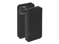 Krusell Sunne PhoneWallet - Lommebok for mobiltelefon - ekte skinn - årgangssvart - for Apple iPhone 11 Pro Max