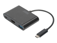 DIGITUS MultiPort - Ekstern videoadapter - USB-C 3.1 - HDMI - svart