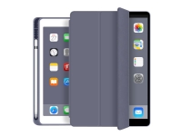 eSTUFF Pencil case - Skjermdeksel for nettbrett - polyuretanlær, termoplast-polyuretan (TPU) - purpur - 9.7 - for Apple 9.7-inch iPad (5. generasjon, 6. generasjon)