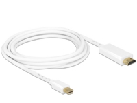 Delock High Speed HDMI - Adapterkabel - Mini DisplayPort hann til HDMI hann - 1 m - hvit - 4K-støtte