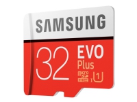 Samsung EVO Plus MB-MC32G - Flashminnekort (microSDHC til SD-adapter inkludert) - 32 GB - UHS Class 1 / Class10 - microSDHC UHS-I