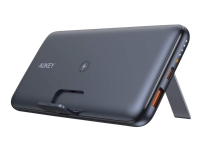 Aukey PB-WL02 - Trådløs nødlader - 10000 mAh - 18 watt - PD 3.0, QC 3.0 - 2 utgangskontakter (USB, USB-C) - på kabel: USB, USB-C