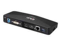 Club3D SenseVision USB 3.0 4K Docking Station - Dokkingstasjon - USB - DVI, HDMI, DP - GigE