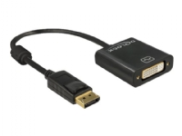 Delock - DisplayPort-adapter - DisplayPort (hann) til DVI-I (hunn) - 20 cm - svart