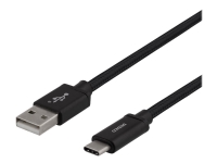 DELTACO - USB-kabel - USB (hann) til USB-C (hann) - USB 2.0 - 3 A - 2 m - svart
