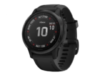 Garmin fenix 6S Pro - Svart - sportsur med bånd - silikon - svart - display 1.2 - 32 GB - Bluetooth, Wi-Fi, ANT+ - 44 g