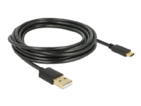 Delock - USB-kabel - USB-C (hann) til USB (hann) - USB 2.0 - 3 A - 3 m - svart